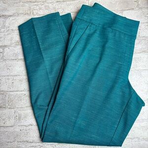 LOFT Marisa Women's Tapered Leg Pants Size 6 Teal Blue Mid Rise😍